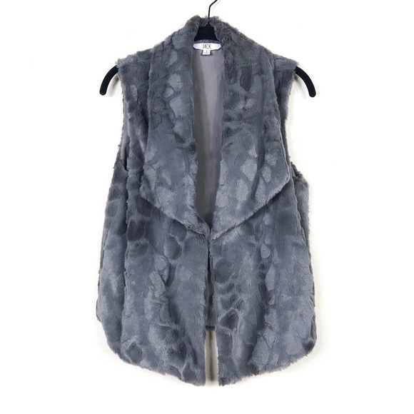 Jack by BB Dakota Gray Elektra Faux Fur Vest S - Picture 1 of 8